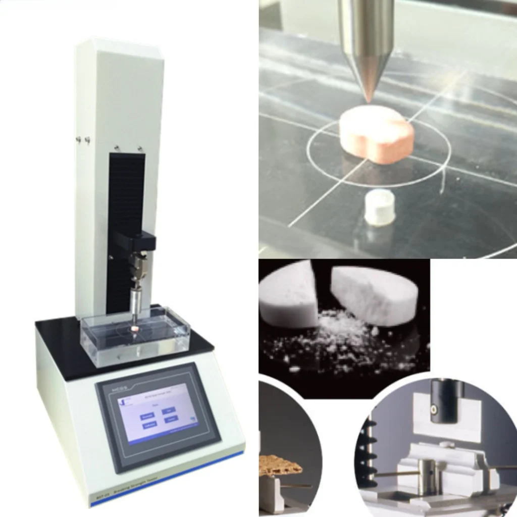 The tablet hardness test wiith tablet hardness tester.